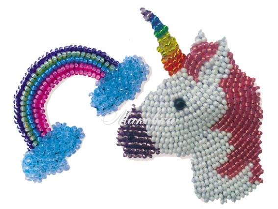 Брошки Єдиноріг та веселка, БР-003 ВДВ Набір для вишивання бісером