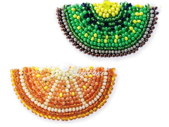 Брошки Частки апельсина та лайма, БР-006 ВДВ Набір для вишивання бісером