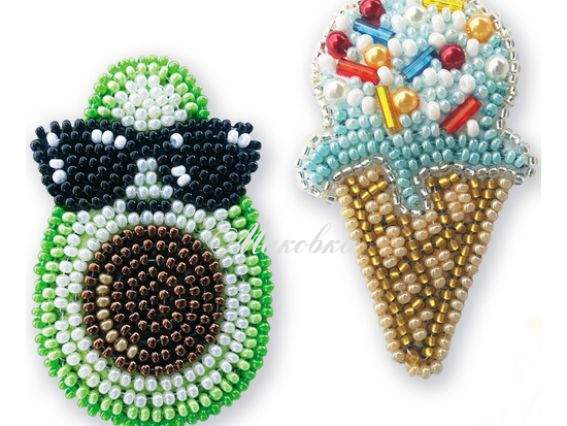 Брошки Морозиво та авокадо, БР-010 ВДВ Набір для вишивання бісером Брошки Морозиво та авокадо, БР-010 ВДВ Набір для вишивання бісером