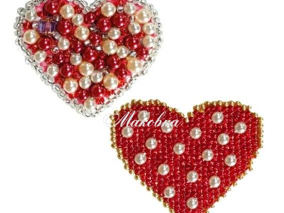 Брошки Серце, БР-016 ВДВ (2 шт) Набір для вишивання