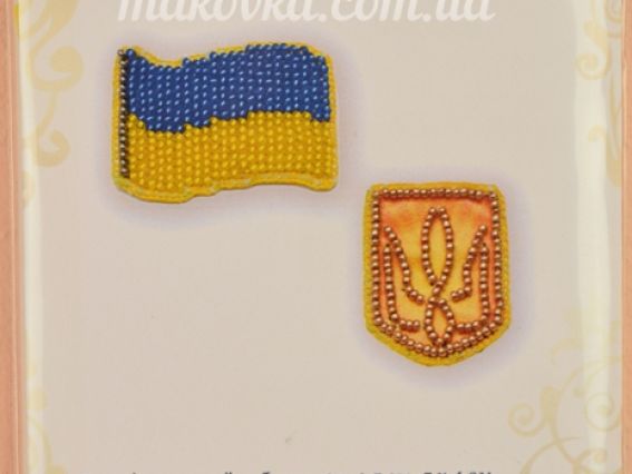 Набір для вишивання прикраса БР-017 Брошка Прапор, герб, ВДВ