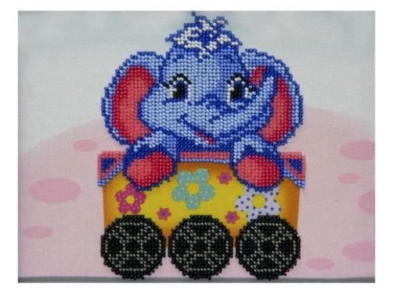 Слоник и поезд, ТНБ-0124 набор для вышивання бісером, ВДВ Слоник и поезд, ТНБ-0124 набор для вышивання бісером, ВДВ