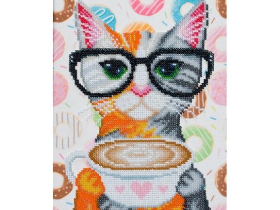 Вишивка бісером Кавова кішка ТН-0756, ВДВ