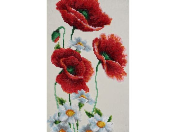ТН-0792 Польові квіти , набор для вишивання бісером, триптих