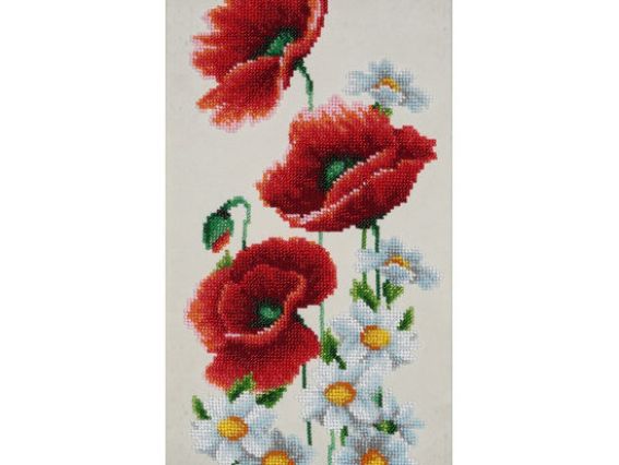ТН-0794 Польові квіти , набор для вишивання бісером, триптих