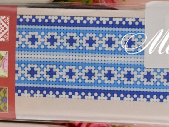 Набор для вышивания Браслет Бело-синий орнамент, БШ-013 (Б1-13) ВДВ 20,5х5 см
