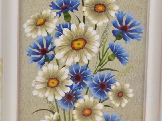 Авторская канва для вышивания гладью Ромашки и васильки, ДГ-002, ВДВ Авторская канва для вышивания гладью Ромашки и васильки, ДГ-002, ВДВ