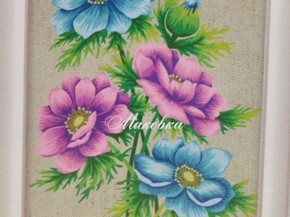 Авторская канва для вышивания гладью Анемоны, ДГ-003, ВДВ Авторская канва для вышивания гладью Анемоны, ДГ-003, ВДВ