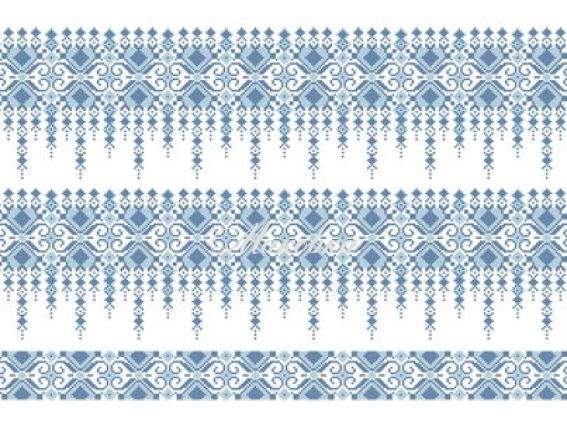 Флизелин с рисунком ФС-11 Вишиванка (синий орнамент), 70х35 см  ВДВ Флизелин с рисунком ФС-11 Вишиванка (синий орнамент), 70х35 см  ВДВ
