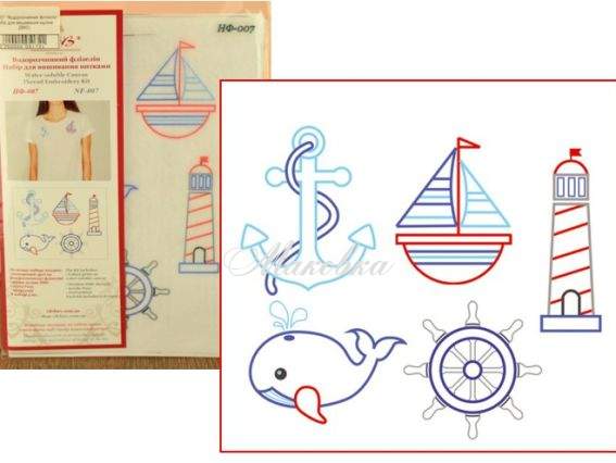 НФ-007 Хочу на море! ВДВ, набор для вышивания нитками на одежде