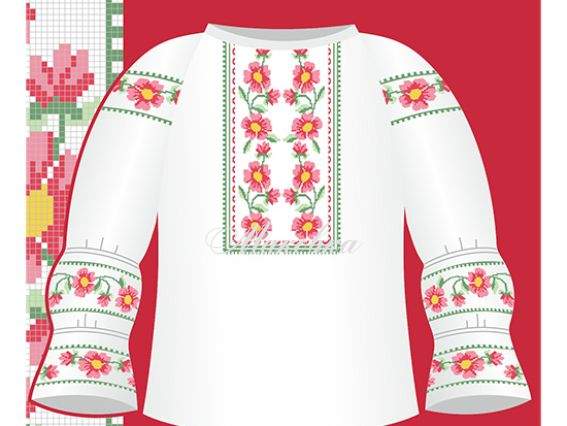 Схема бумажная Сорочка для девочек СД1-003, размер 32-34, ВДВ Схема бумажная Сорочка для девочек СД1-003, размер 32-34, ВДВ