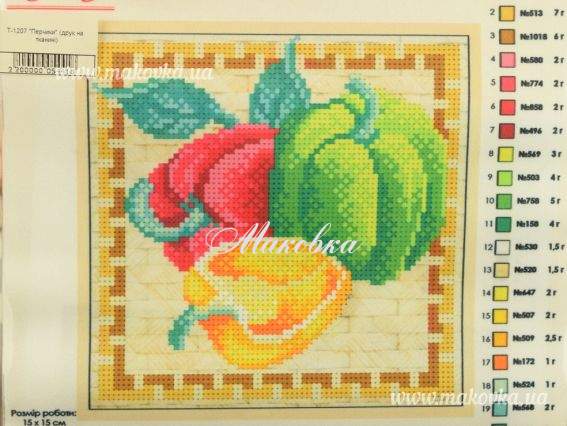 Схема (рисунок) на ткани Перчики Т-1207 ВДВ