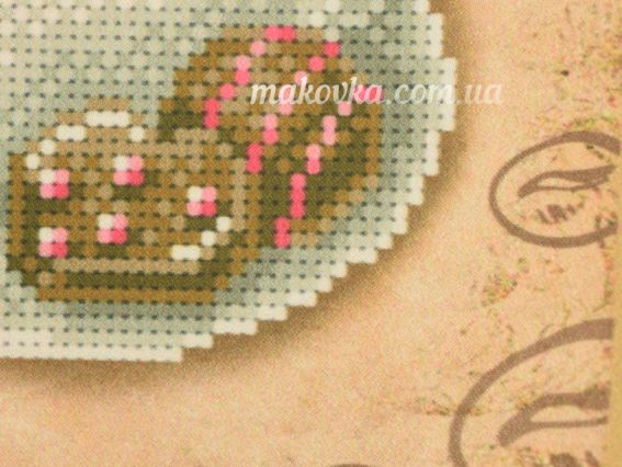 Т-1258 Вафлі до кави, 20х22 см, друк на тканині під бісер, ВДВ