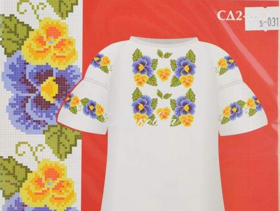 Схема бумажная Сорочка для девочек СД2-031 Фиалки, размер 32-34, ВДВ Схема бумажная Сорочка для девочек СД2-031 Фиалки, размер 32-34, ВДВ
