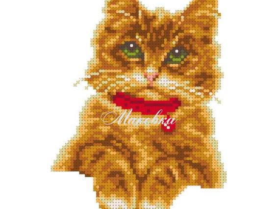 Флизелин с рисунком Ф-73 Перлинка Рыжий кот 13х15 см  ВДВ Флизелин с рисунком Ф-73 Перлинка Рыжий кот 13х15 см  ВДВ