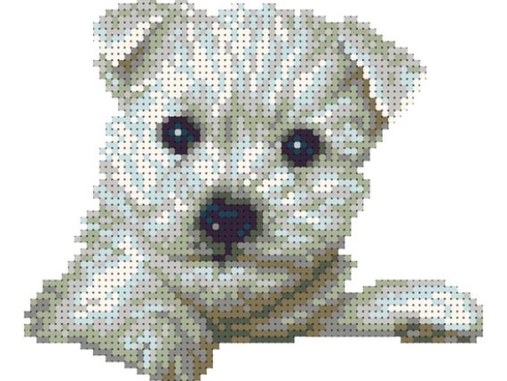 Флізелін з малюнком водорозчинний Ф-74 "Перлинка", Цуцик 17х15,5см  ВДВ