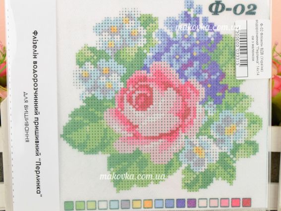 Флізелін водорозчинний з малюнком Ф-02 Перлинка, Троянда, незабудки, фіалки Флізелін водорозчинний з малюнком Ф-02 Перлинка, Троянда, незабудки, фіалки