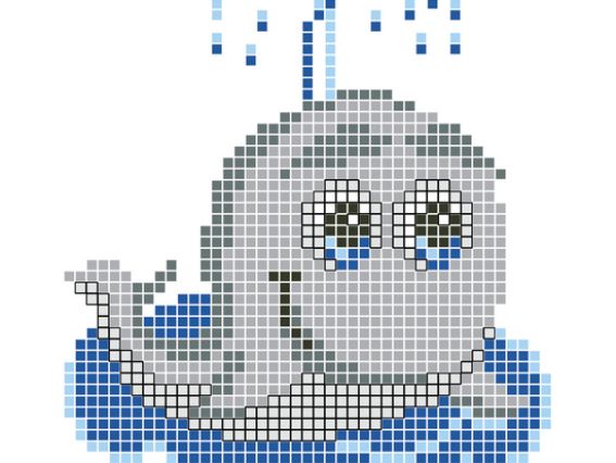 Флизелин Ф-23 Перлинка, кит, водорастворимый с рисунком  Флизелин Ф-23 Перлинка, кит, водорастворимый с рисунком 