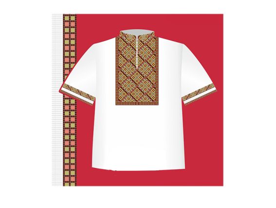 Схема паперова Сорочка для хлопчика СХ2-022 червоно-зелений орнамент, ВДВ Схема паперова Сорочка для хлопчика СХ2-022 червоно-зелений орнамент, ВДВ