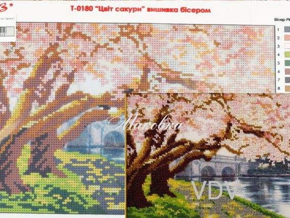 Схема (рисунок) на ткани Сакура Т-0180ВДВ под бисер