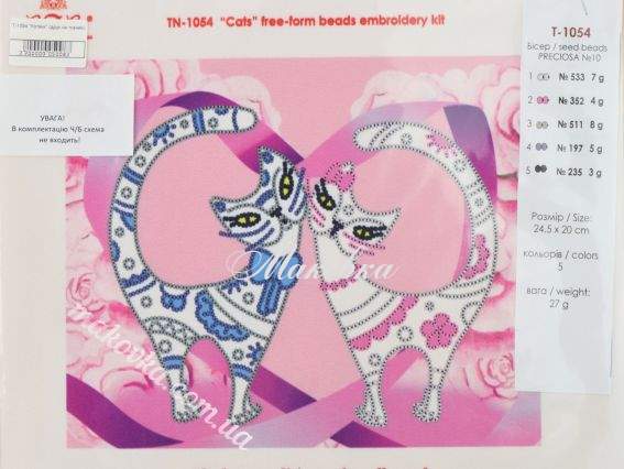 Схема (рисунок) на ткани Т-1054 Котики ВДВ под бисер