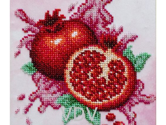 Т-1266 Соковитий гранат , друк на тканині під бісер, ВДВ