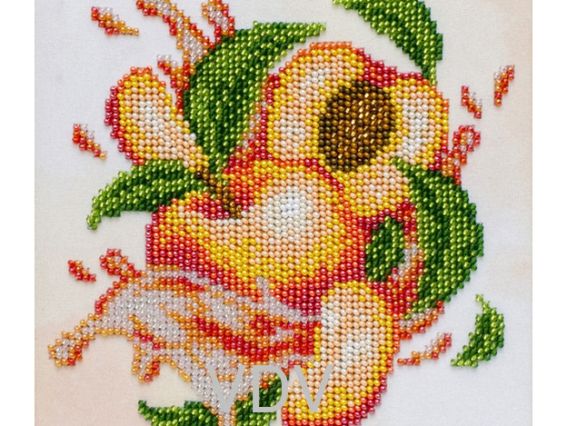 Схема (малюнок) на тканині Ароматний персик Т-1268 ВДВ під бісер Схема (малюнок) на тканині Ароматний персик Т-1268 ВДВ під бісер