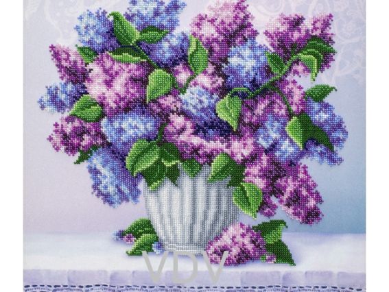 Т-1271 Сиреневый букет, друк на тканині під бісер, ВДВ