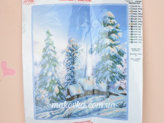 Т-1278 Снежная зима, друк на тканині під бісер, ВДВ