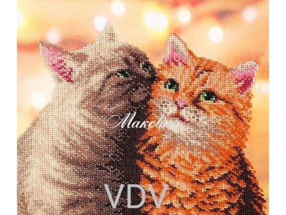 Схема (малюнок) на тканині Пухнаста парочка Т-1326 ВДВ під бісер