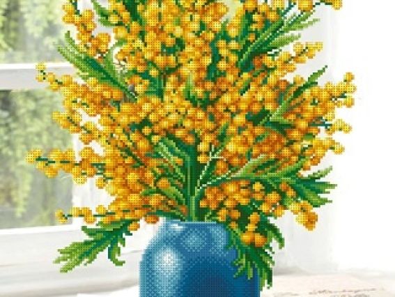 Т-1376 Мимоза , друк на тканині під бісер, ВДВ