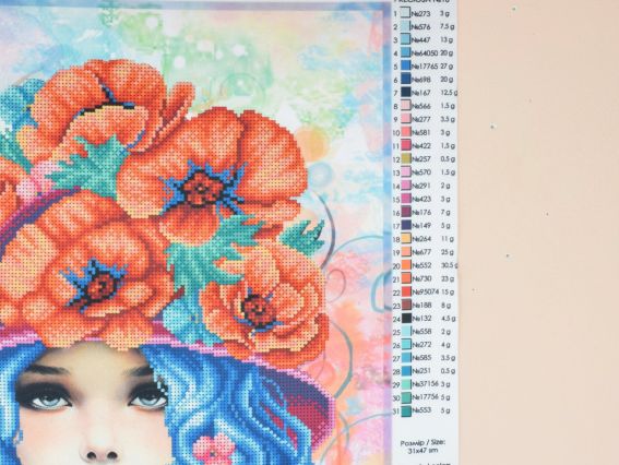 Т-1399 Дівчина літо друк на тканині під бісер ВДВ