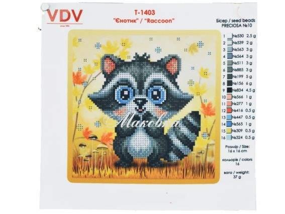 Схема (рисунок) на ткани Енотик Т-1403 , ВДВ под бисер