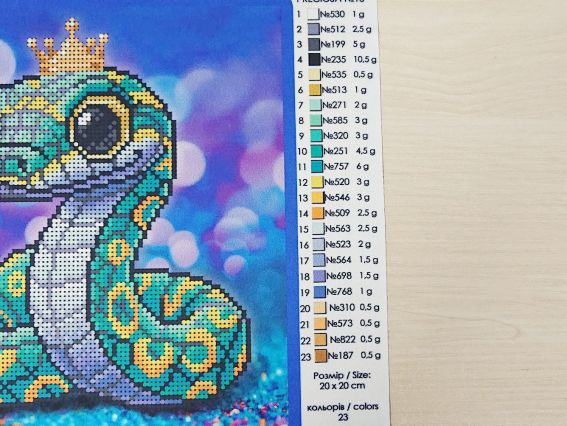 Т-1410 Змійка, друк на тканині під вишивку бісером, ВДВ