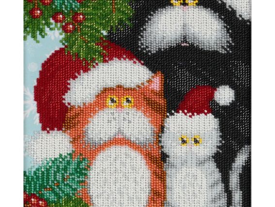 Схема (рисунок) на ткани Новогодние котики Т-0811, ВДВ Схема (рисунок) на ткани Новогодние котики Т-0811, ВДВ