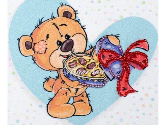 Схема (рисунок) на ткани Влюбленный медвежонок Т-0950, ВДВ