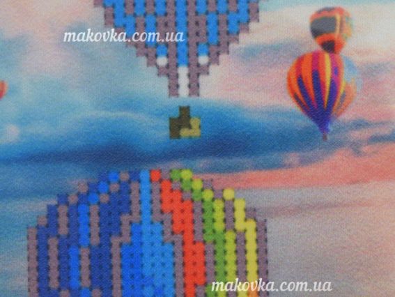 Т-0955 Воздушные шары, печать на ткани 31х19 см ВДВ