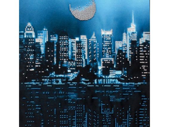 Схема (рисунок) на ткани Т-0974 Огни большого города, ВДВ Схема (рисунок) на ткани Т-0974 Огни большого города, ВДВ