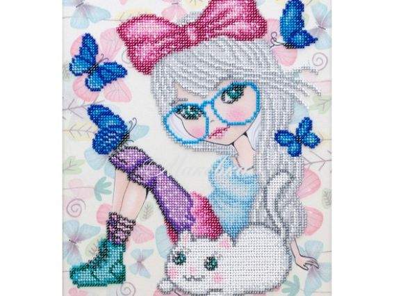 Схема (рисунок) на ткани Маленькая мечтательница Т-0976, ВДВ