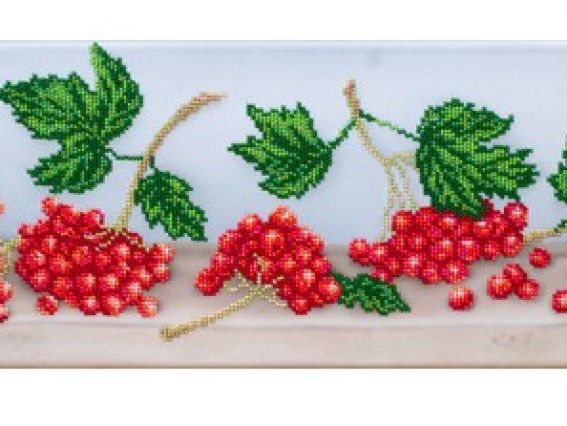 Схема (малюнок) на тканині Грона калини Т-0987, ВДВ Схема (малюнок) на тканині Грона калини Т-0987, ВДВ
