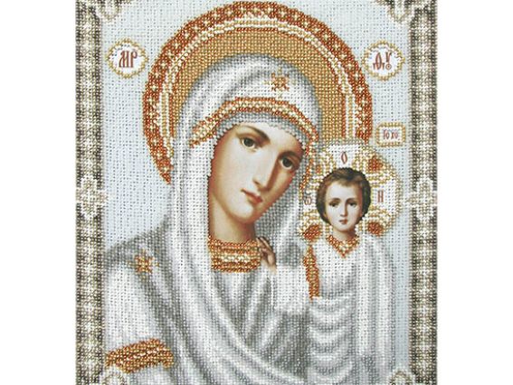 Схема (рисунок) на ткани Т-0375 Богородица Казанская,  ВДВ Схема (рисунок) на ткани Т-0375 Богородица Казанская,  ВДВ