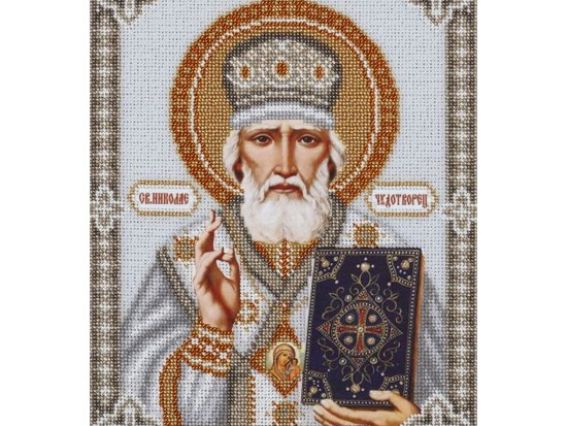Схема (рисунок) на ткани Т-0380 Святой Николай Чудотворец,  ВДВ