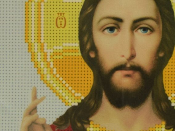 Схема (малюнок) на тканині для вишивання бісером Т-0519 Господь Вседержитель, друк на тканині 22х30см  ВДВ