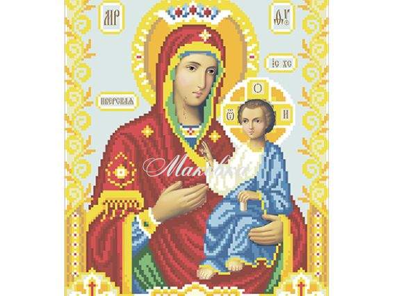 Схема (рисунок) на ткани Т-0567 Богородица Иверская,  ВДВ