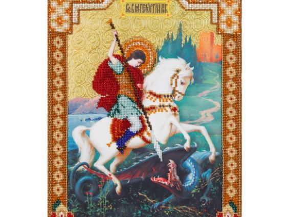 Схема (малюнок) на тканині Т-0656 Георгій Побідоносець,  ВДВ Схема (малюнок) на тканині Т-0656 Георгій Побідоносець,  ВДВ