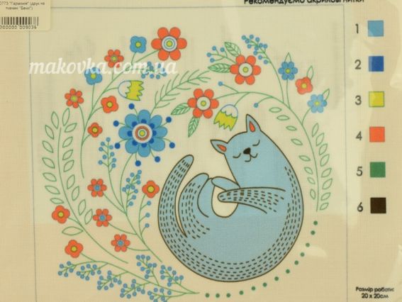 Тканина для вишивання гладдю з малюнком ТМ-0773 Гармонія, ВДВ Тканина для вишивання гладдю з малюнком ТМ-0773 Гармонія, ВДВ