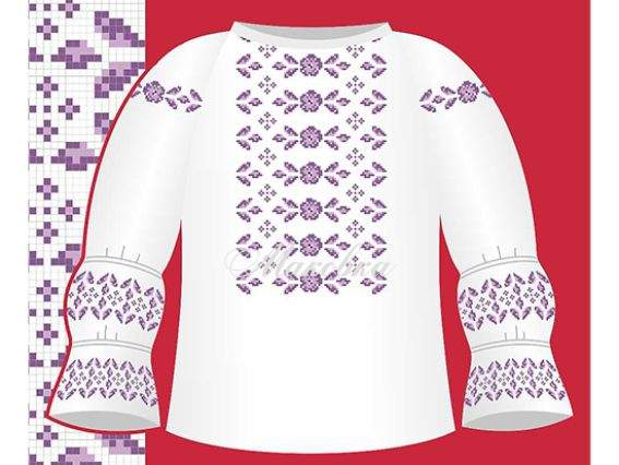 Схема бумажная Сорочка для девочек СД1-030 сиреневая, размер 26-30, ВДВ Схема бумажная Сорочка для девочек СД1-030 сиреневая, размер 26-30, ВДВ