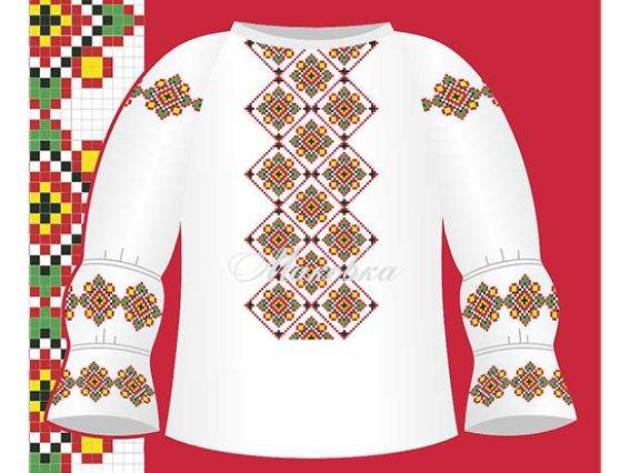 Схема бумажная Сорочка для девочек СД1-032, размер 26-30, ВДВ Схема бумажная Сорочка для девочек СД1-032, размер 26-30, ВДВ