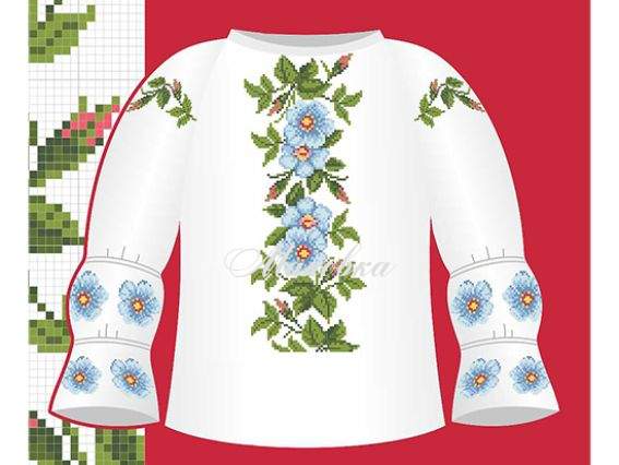 Схема бумажная Сорочка для девочек СД1-034, размер 26-30, ВДВ Схема бумажная Сорочка для девочек СД1-034, размер 26-30, ВДВ