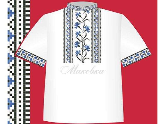 Схема бумажная Сорочка для мальчика СХ2-031, волошки, размер 26-30, ВДВ Схема бумажная Сорочка для мальчика СХ2-031, волошки, размер 26-30, ВДВ